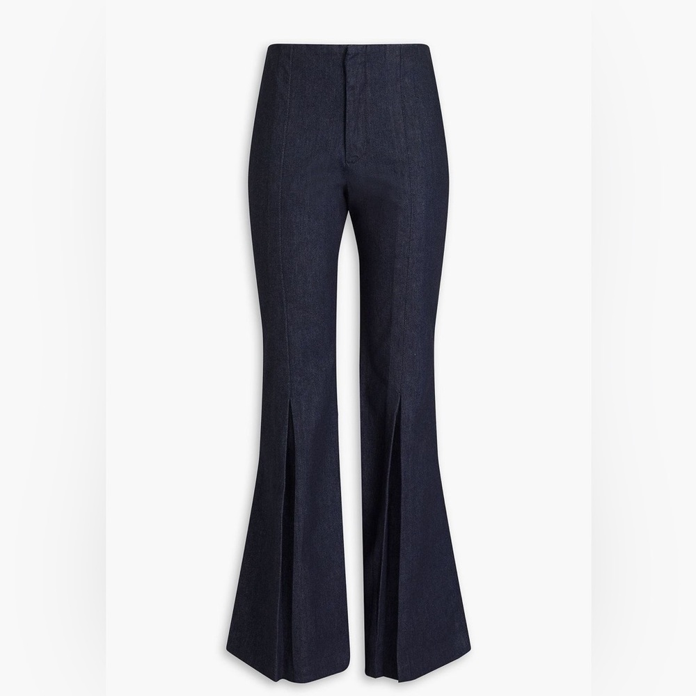 Frame Pleated High Rise Flared Jean NWOT